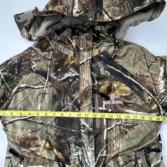 Game Winner Camo Hooded Jacket Womens Large Hunting Fleece Lined Full Zip Coat - Picture 12 of 13